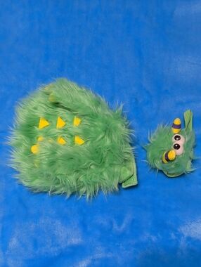 Thrills & Chills Green Monster Furry Reptile Costume (with HEADPIECE 👀)